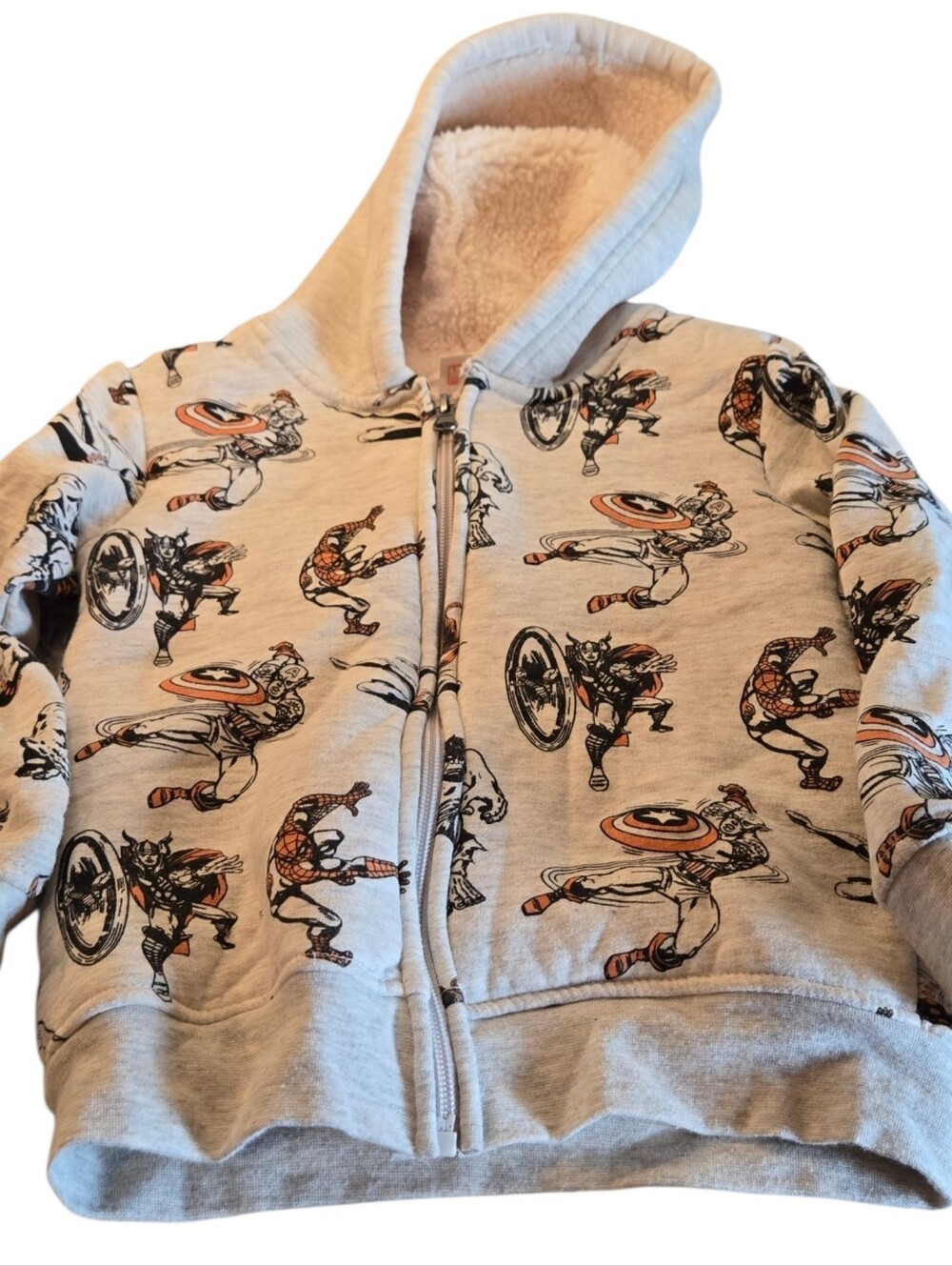 Marvel Avengers Zip Up Thick Sherpa Lined Hoodie Size 4T